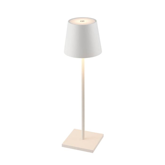 Telbix Clio Modern Table Desk Lamp Light Metal White Sand