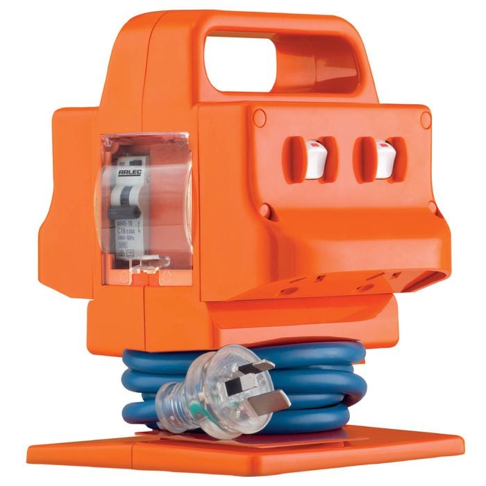 Arlec 15A 4 Outlet Heavy Duty Power Block with Safety Switch