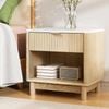 Homfurn Wave Drawer Bedside Table 48cm Pine White – Lamp Table Bedroom Lounge