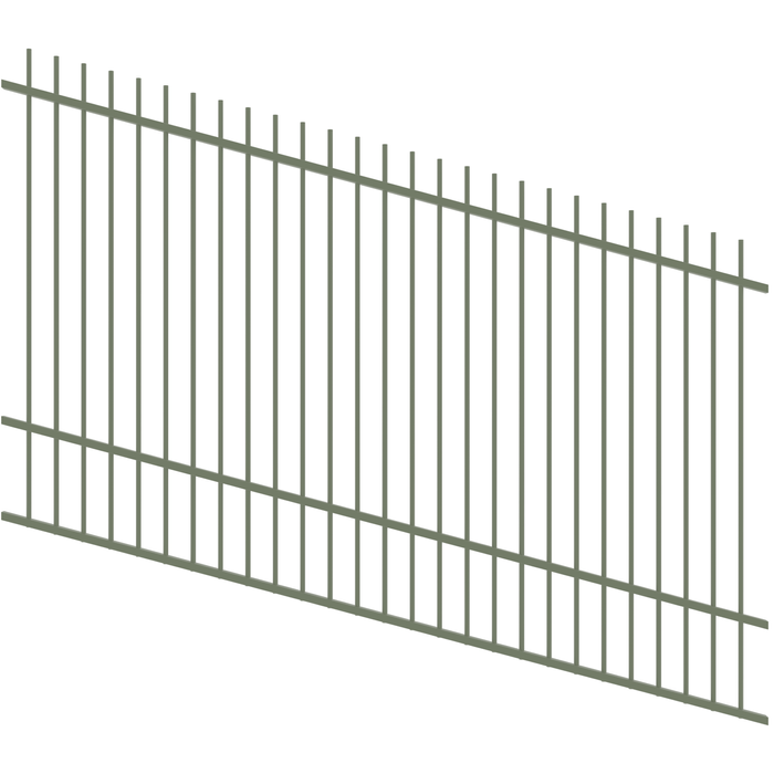ProtectorAl 1201 - 2400 x 1500mm Pale Eucalypt Raked Up to 15º Picket Top Pool Fence Panel