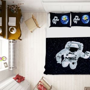 3D Space Astronaut 331 Bed Pillowcases Quilt King Single Size