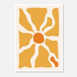 Galrie Vibrant Abstract Sunburst Geometric Art Print for Modern Home Decor, Poster Only, 50 x 70cm (20 x 28inch)