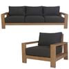Stud 2pc 3+1 Seater Outdoor Patio Sofa Lounge Chair Set with Solid Timber Frame