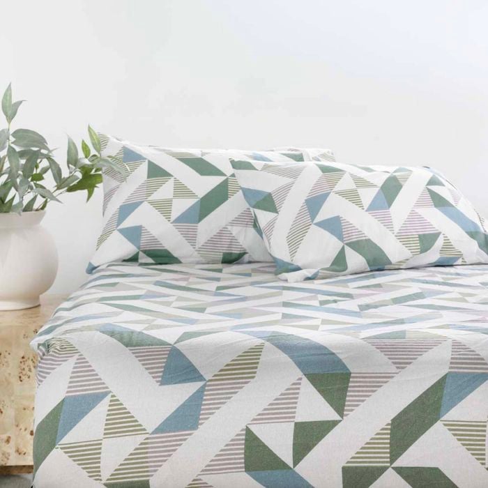 Onslow Flannelette Fitted Sheet & Pillowcase Set Double