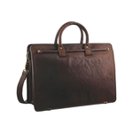 Pierre Cardin Mens Rustic Leather 15" Laptop Computer Shoulder Bag Handbag Briefcase  Chestnut