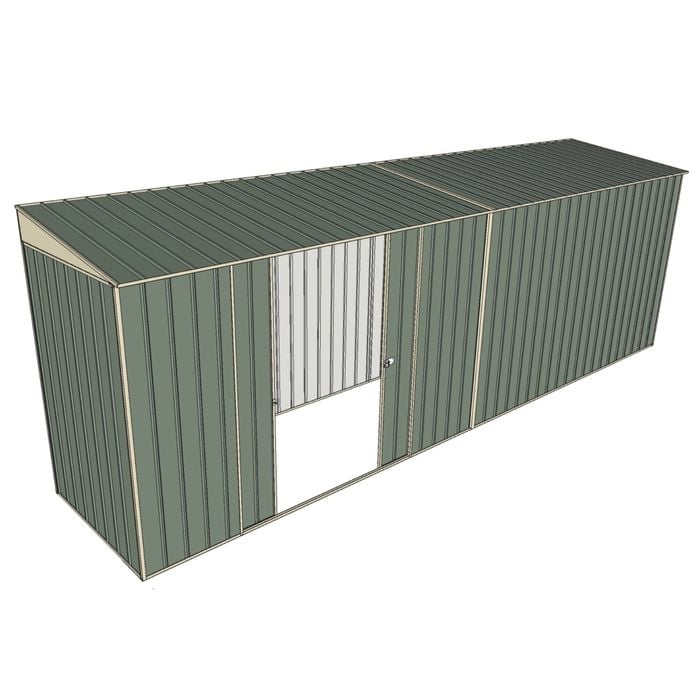 Build-A-Shed 1.2 x 6.0 x 2.0m Skillion Double Sliding Side Door Shed - Green
