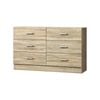 Oikiture 6 Chest of Drawers Dresser Lowboy Natural