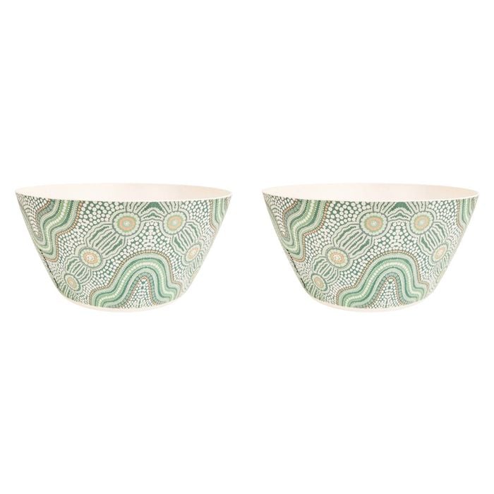 2x Urban ES Journey 25cm Salad Bowl Dinnerware - Green