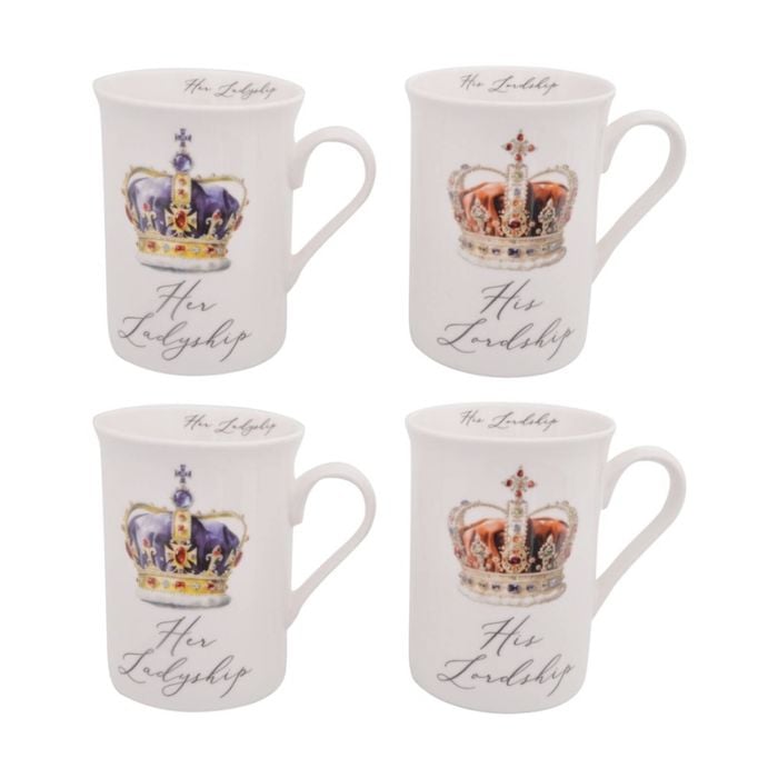 2pk 2pc Lesser & Pavey Lordship Ladyshipwhite Fine China Coffee Mug Set
