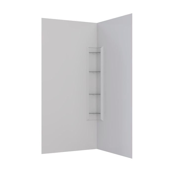 Stein 1000 x 1000 x 1830mm White 2-Sided Corner Mould Wall Shower Liner 
