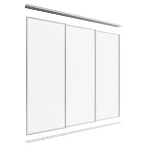 Lugna 2400 x 1801-2700mm Clear Anodised Optiglass Panels Wardrobe Triple Sliding Doors