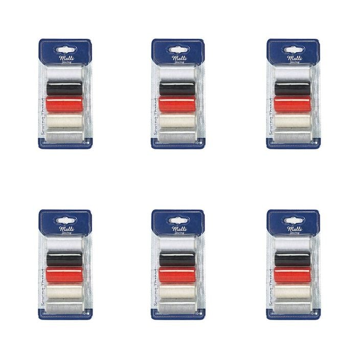 6x 5pc Malli 180m Diy Sewing Thread Spools Hand/machine Sewing Basic Colours
