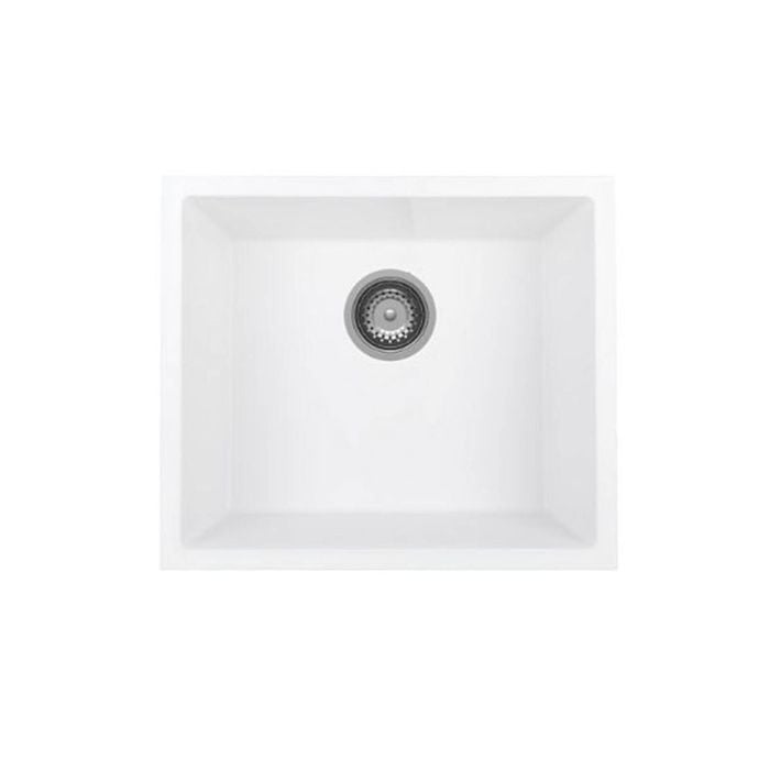 Amelie Deauville 530mm Quartz Single Bowl Sink White