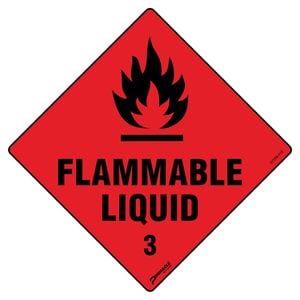 Pinnacle 270 x 270mm Metal Flammable Liquid 3 Sign