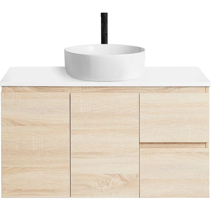 CIBO 900mm Nordic Coast Wall Hung Bathroom Vanity with White Countertop ...