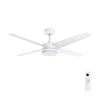 Brilliant 132cm White Matt Grace 4 Blade DC Ceiling Fan With Remote And LED Light