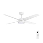 Brilliant 132cm White Matt Grace 4 Blade DC Ceiling Fan With Remote And LED Light