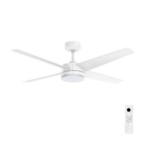 Brilliant 132cm White Matt Grace 4 Blade DC Ceiling Fan With Remote And LED Light
