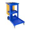 Jantex Janitorial Trolley Multiuse With Trays Clips And Waste Bag 1130x500x980mm Commercial Cleaning Cart
