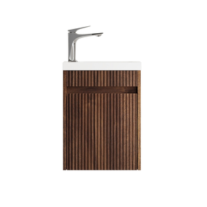 Attica 400mm Walnut Compact Ensuite Fluted Vanity