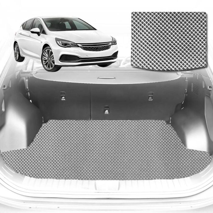 6D Diamond Car Boot Mat for Holden Astra (BL BK)2016-2020-Hatch-Cargo Mat-Grey-Outback GT