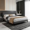 Advwin Bed Frame Queen Size Mattress Base Upholstered Platform Grey