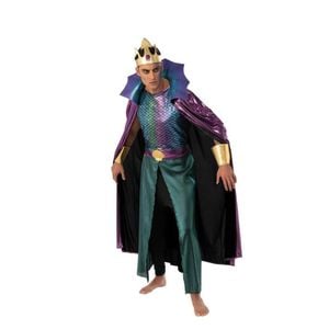 King Neptune Halloween Costume with Cape, Headpiece and Gauntlets for Adult, Extra large