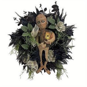 Lifebay Spooky Mummy Halloween Wreath for Door and Indoor