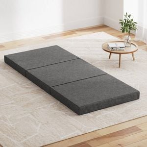Giselle Folding Mattress 10cm Single Foldable Foam Bed Grey Portable Mat