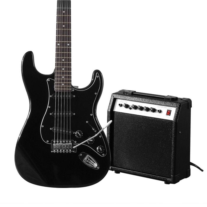 Melodic Full Size 39 Inch Black Electric Guitar