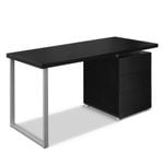 Office Computer Desk Study Table Home Metal Student Drawer Cabinet Black