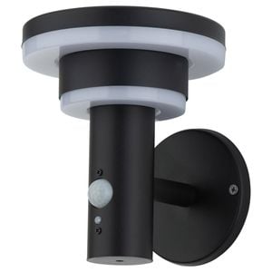 Arlec 18.2cm Black 400lm Solar LED Wall Light With Sensor