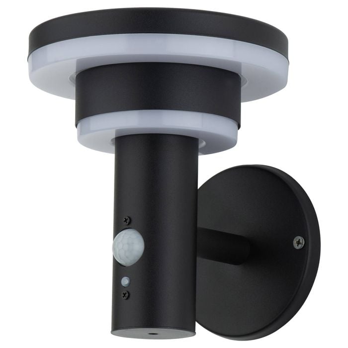 Arlec 18.2cm Black 400lm Solar LED Wall Light With Sensor