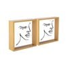 Nicola Spring 3d Deep Box Photo Frames - 8 X 8" - Light Wood - Pack Of 2
