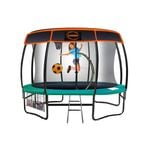 Kahuna Trampoline 8 Ft With Basketball Set And Roof Cover - Green