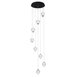 Vencha Langdon 8 Light LED Pendant - Black (5000K)