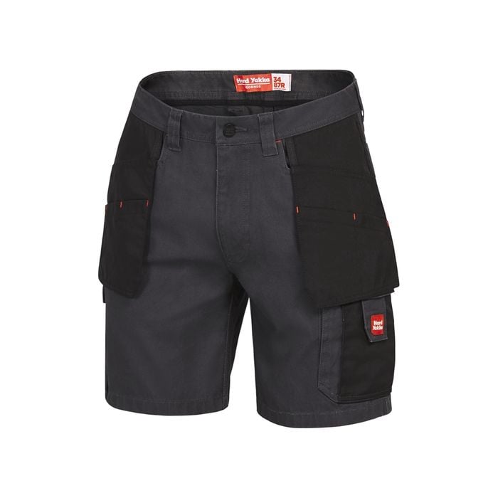 Hard Yakka Charcoal / Black Cargo Shorts - Size 87R