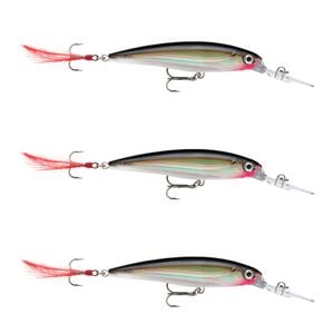 3x Rapala 10cm X Rap Deep Diving Jerkbait Fishing Lures - Silver