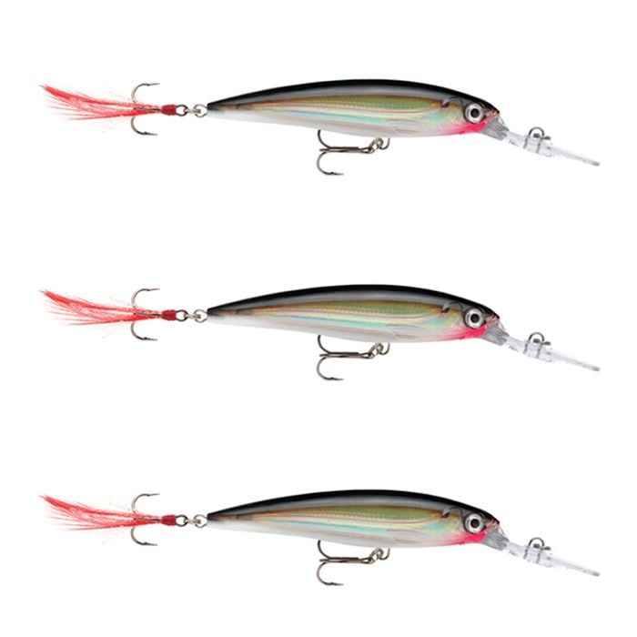 3x Rapala 10cm X Rap Deep Diving Jerkbait Fishing Lures - Silver