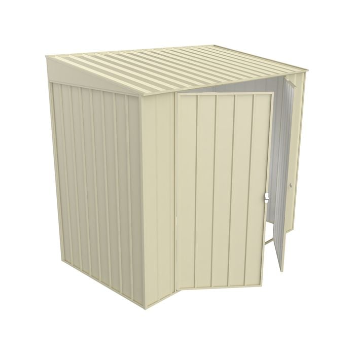 Build-a-Shed 1.2 x 2.3 x 2.0m Cream Skillion Double Hinged Side Door Shed
