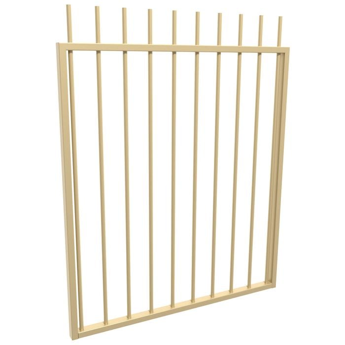 ProtectorAl 975 W x 1200mm H Paperbark Aluminium Picket Top Pool Gate