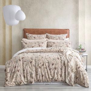 Renee Taylor Cavallo French Linen Printed Quilt Cover Set Queen Bushland