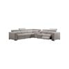 Genuine Leather 6 Seater Corner Sofa With 2 Electric Recliners And Reversible Console in Cream Colour