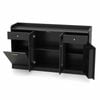 Costway Tilt Out Trash Can Buffet Cabinet Kitchen Island 1.4m Bar Black