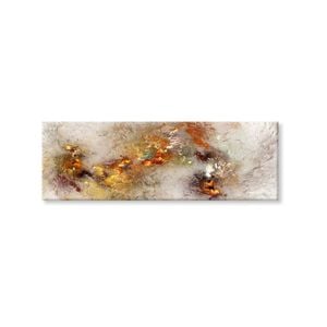 Orange Grey Abstract Design Print 100% Australian Made 120x40cm (Stretched Canvas)
