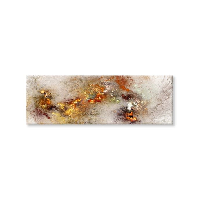Orange Grey Abstract Design Print 100% Australian Made 120x40cm (Stretched Canvas)