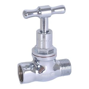 Kinetic 15mm Chrome Male and Female T-Head Stop Cock