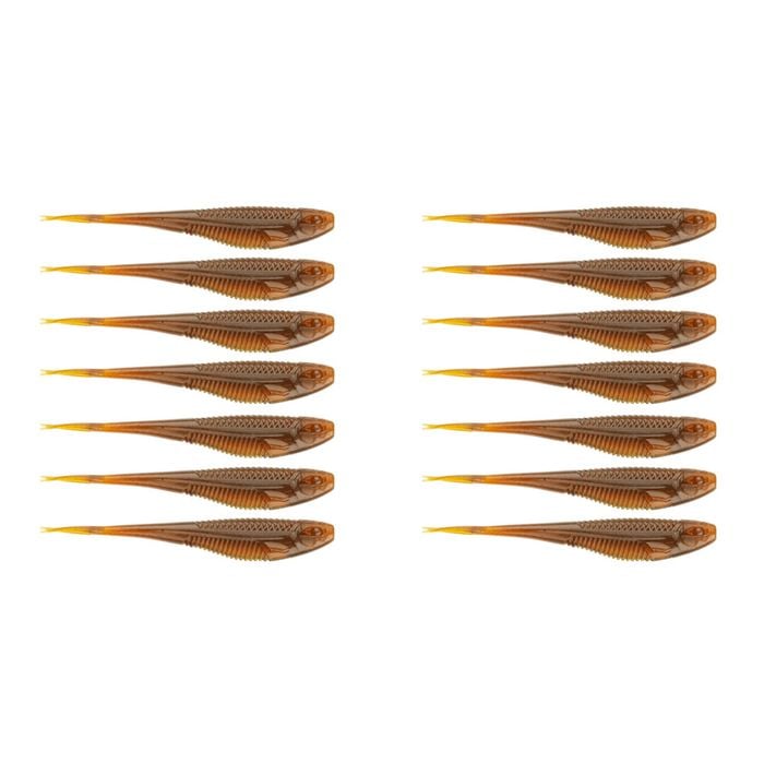 2x 7PK 3.75In Rapala Crush City The Jerk Plastic Minnow Lures - Motor Oil UV