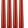 4x Tapered Dinner Candles Unscented Taper Wedding Candle 25cm in Metallic Red - Candles