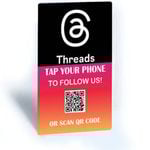 Tap and Share Contactless Sharing Smart NFC 'Follow Us On Threads' - Threads Connect Card + QR code